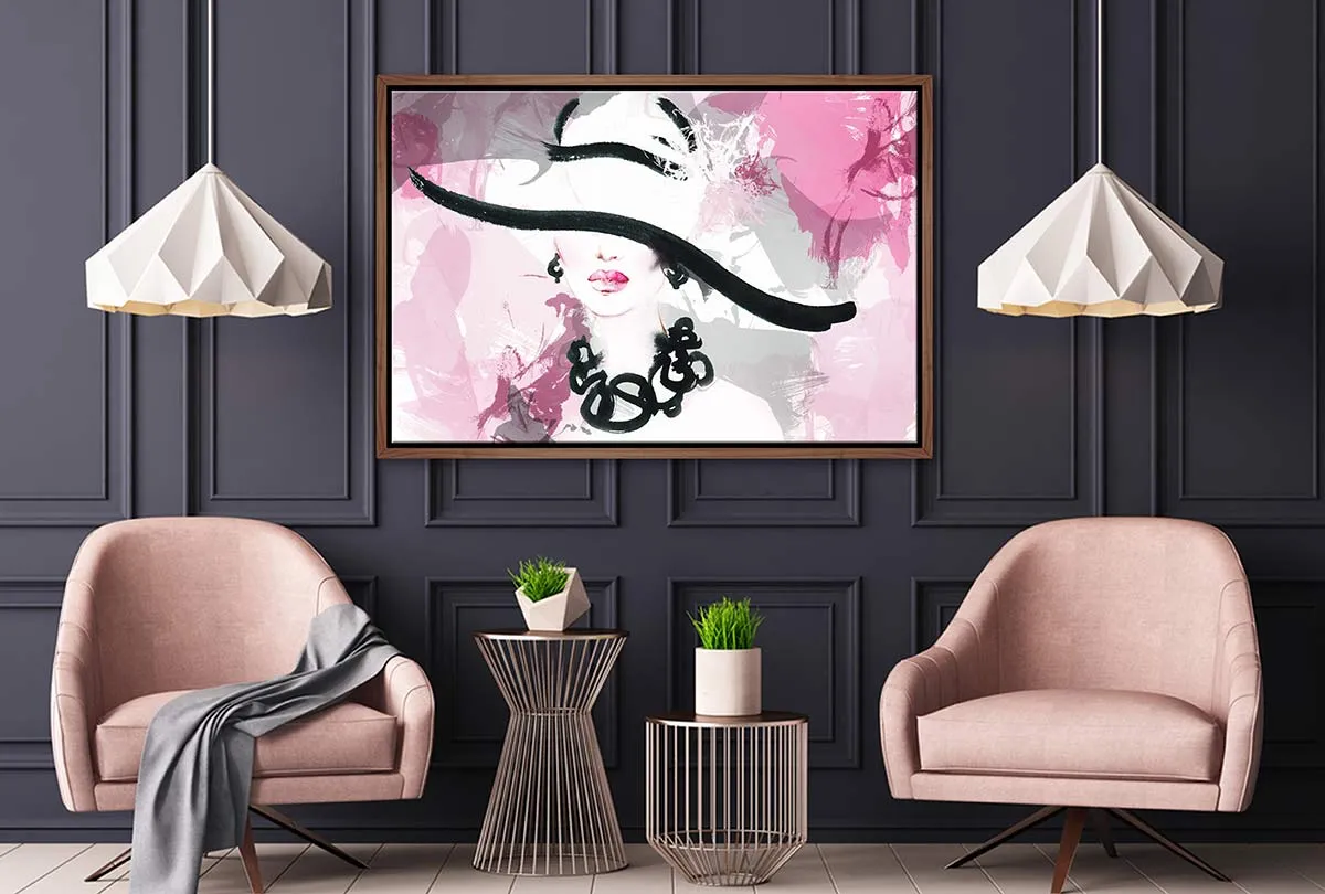 Lady in Large Hat II | Canvas Wall Art Print