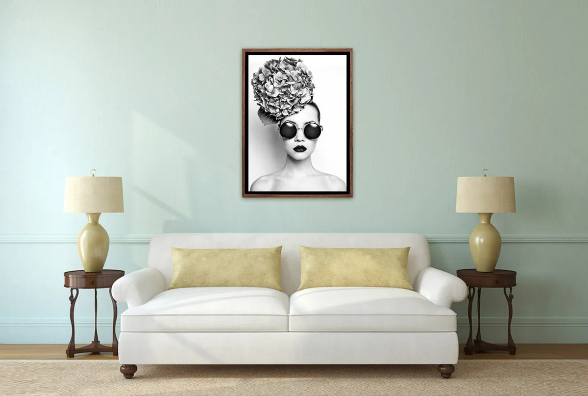 Lady with Hydrangea | Canvas Wall Art Print