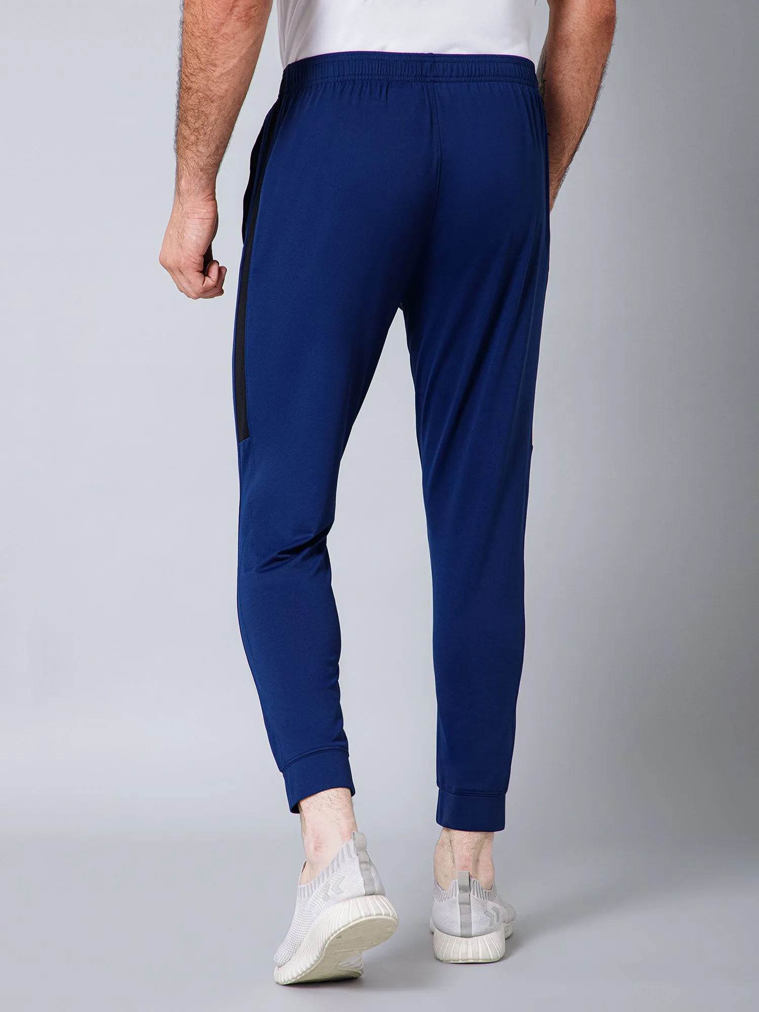 Men Blue Solid Full Length Regular Fit Active Wear Track Pant