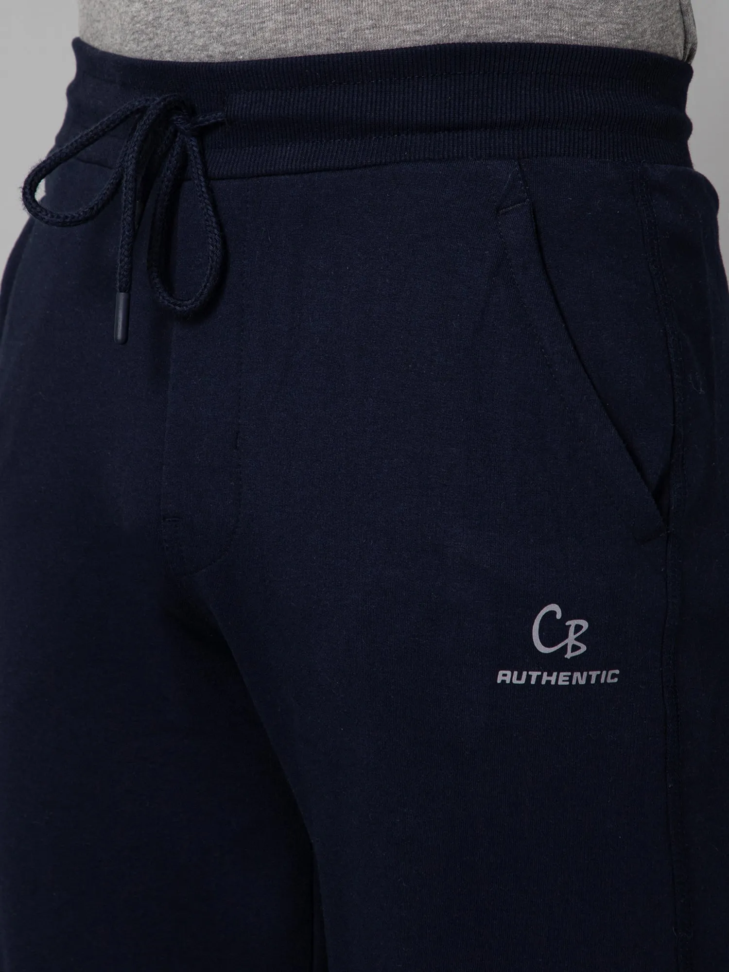 Men Navy Blue Winter Solid Track Pant