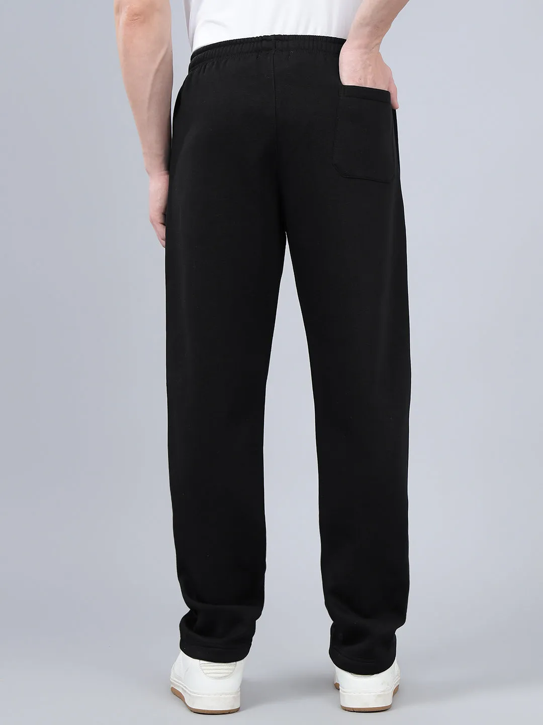 Men's Black Printed Winter Track Pant