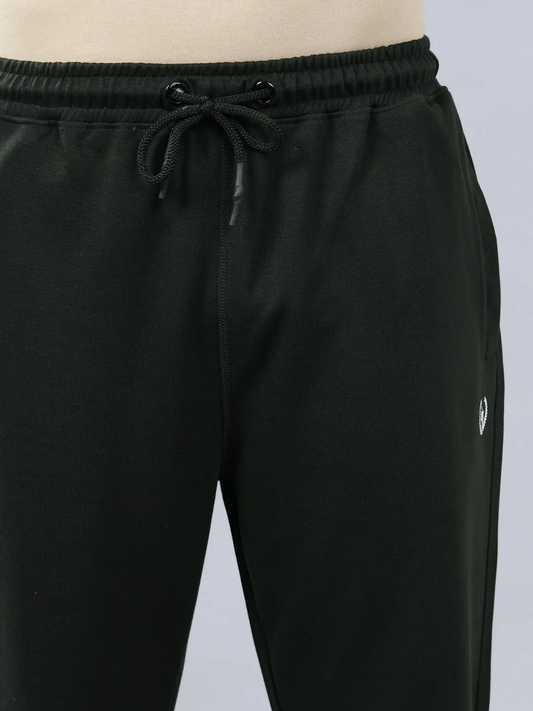 Men's Bottle Green Solid Winter Track Pant