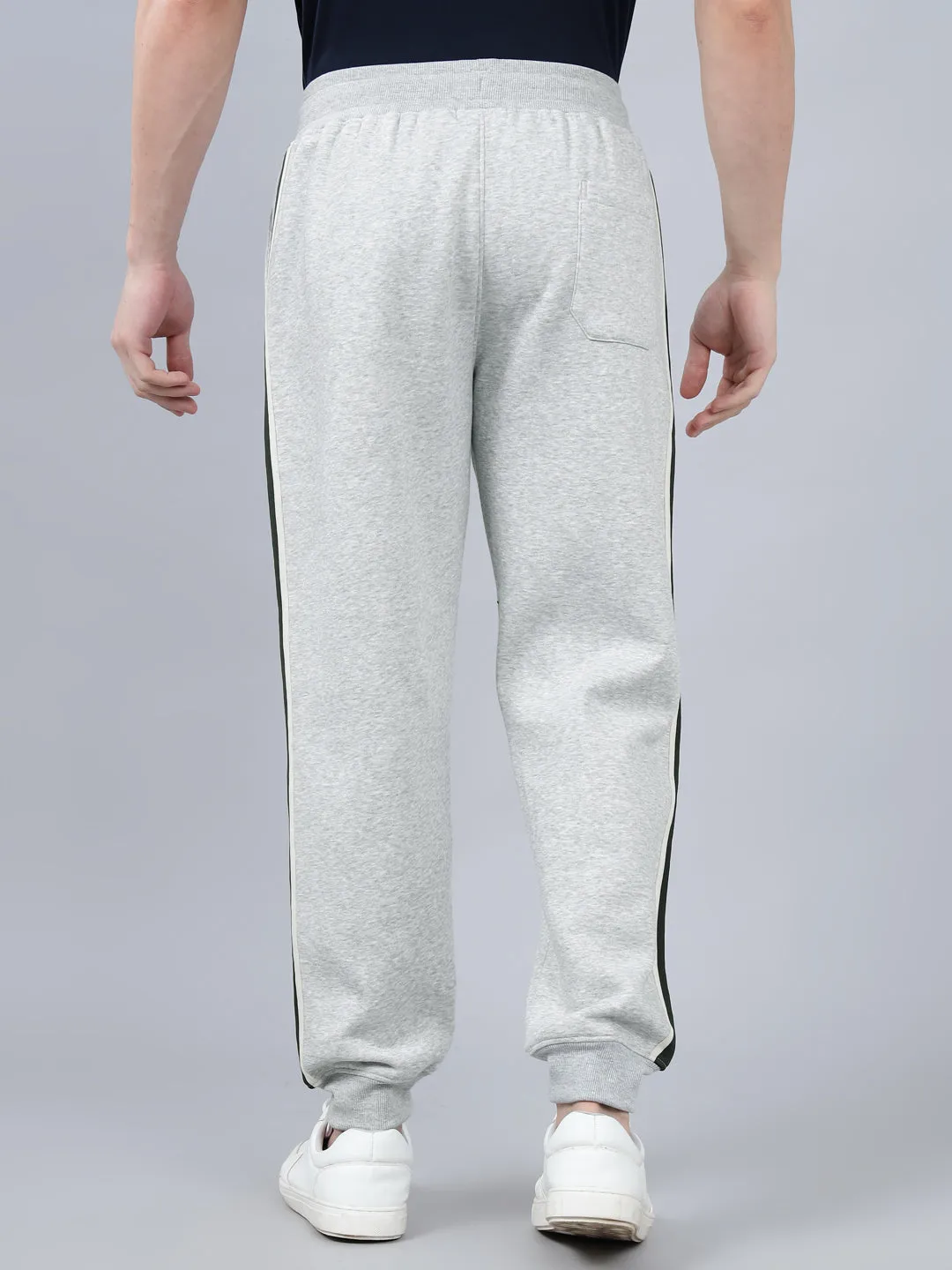 Men's Grey Solid Winter Track Pant