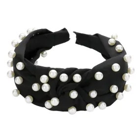 Pearl Embellished Knot Burnout Headband