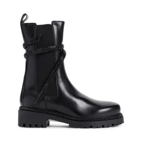 REN CAOVILLA CALF LEATHER BIKER BOOTS