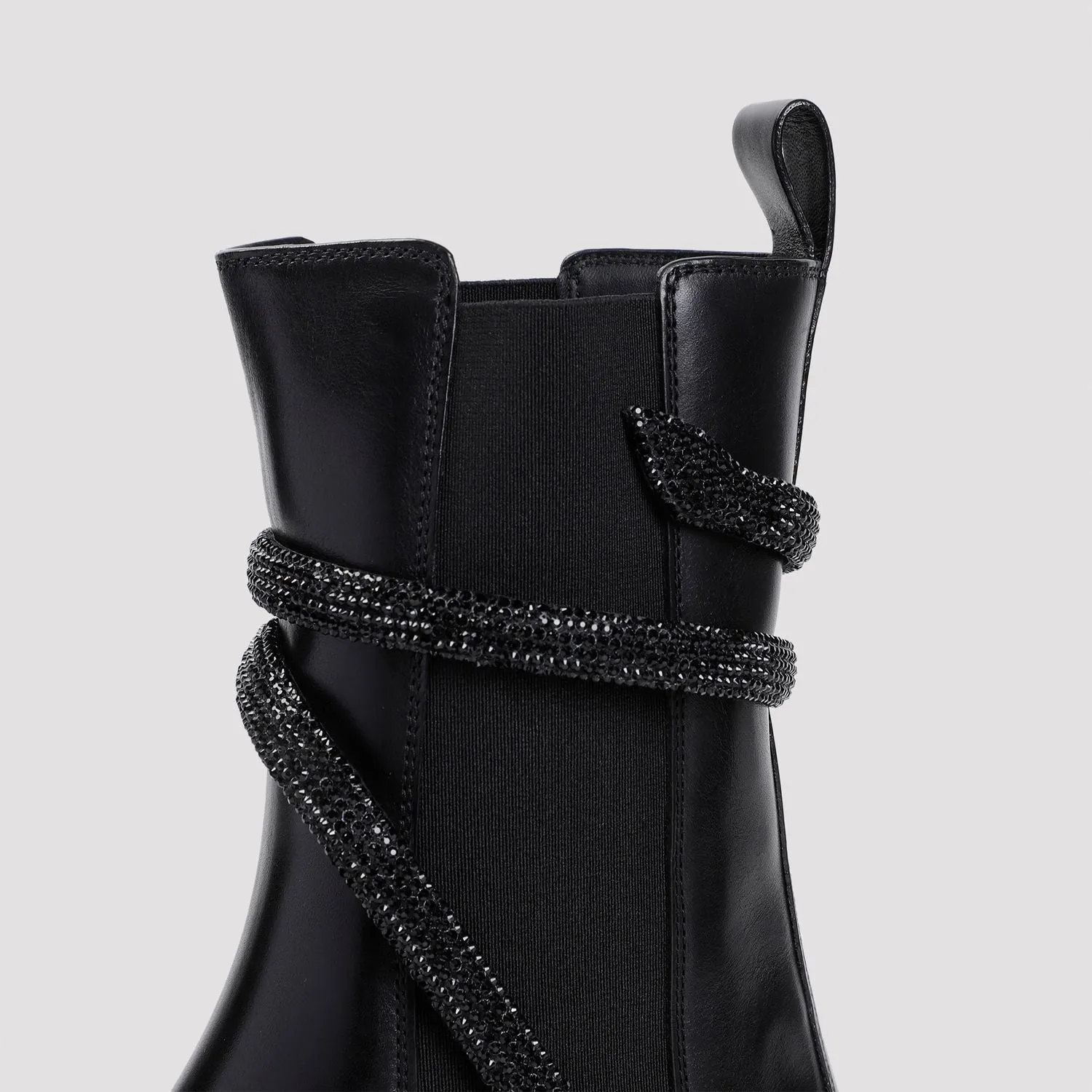 REN CAOVILLA CALF LEATHER BIKER BOOTS