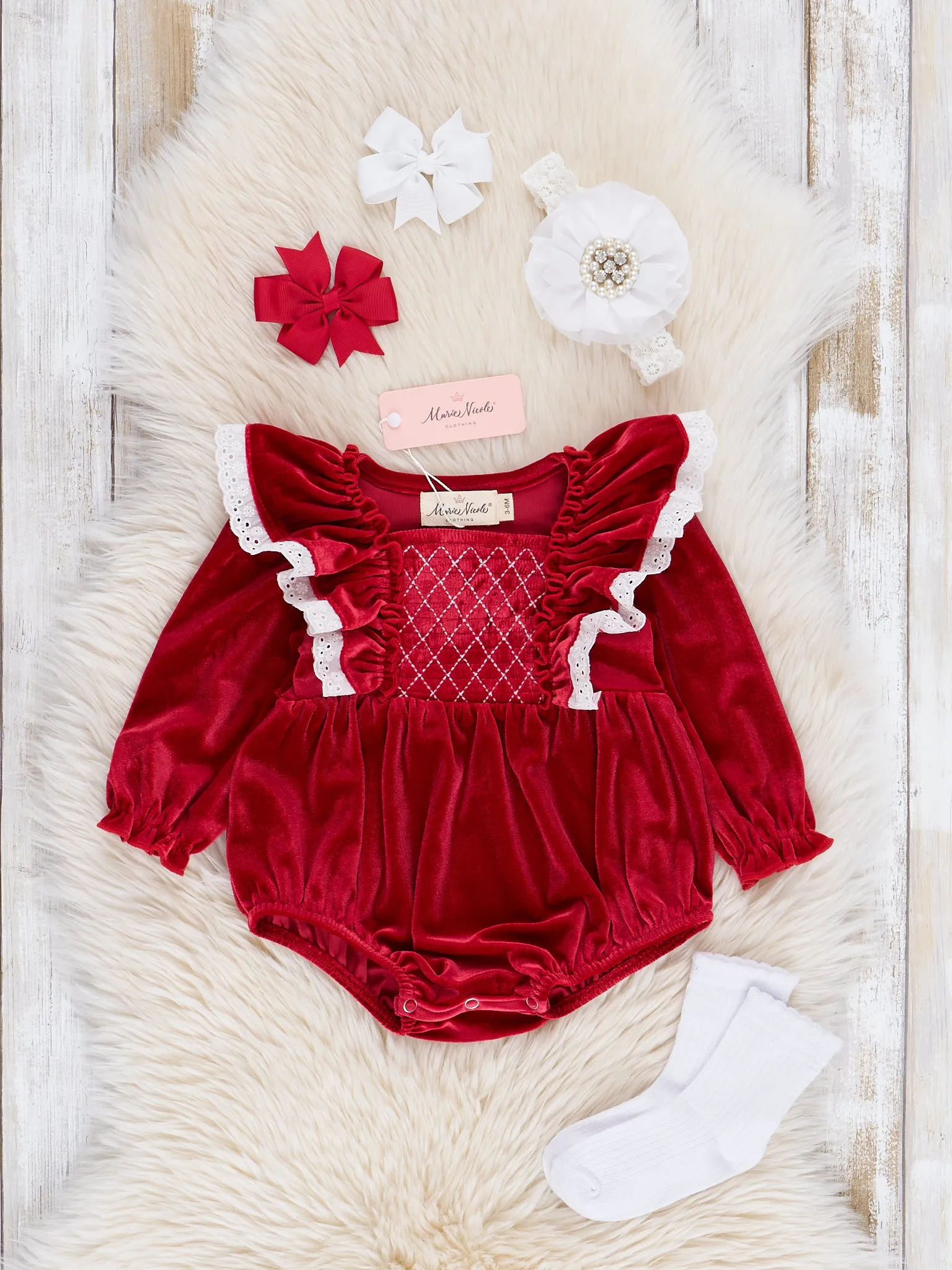 Ruby Velvet Ruffle Bubble