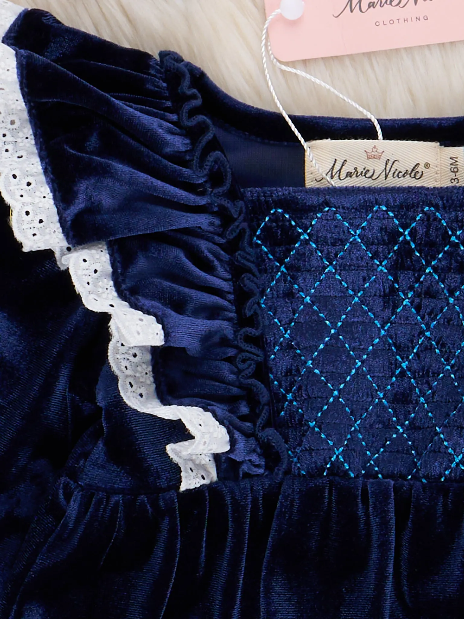 Sapphire Velvet Ruffle Bubble