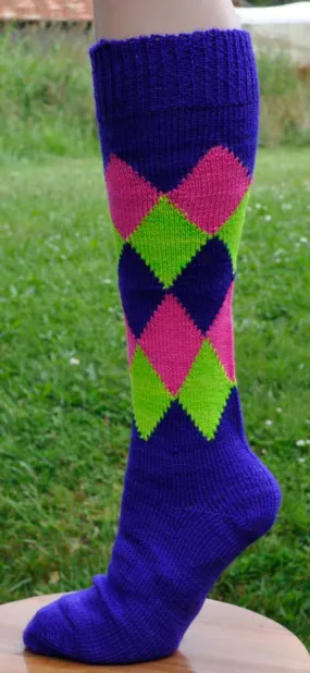 Sock Machine Sock Patterns - Diamond Argyle Socks