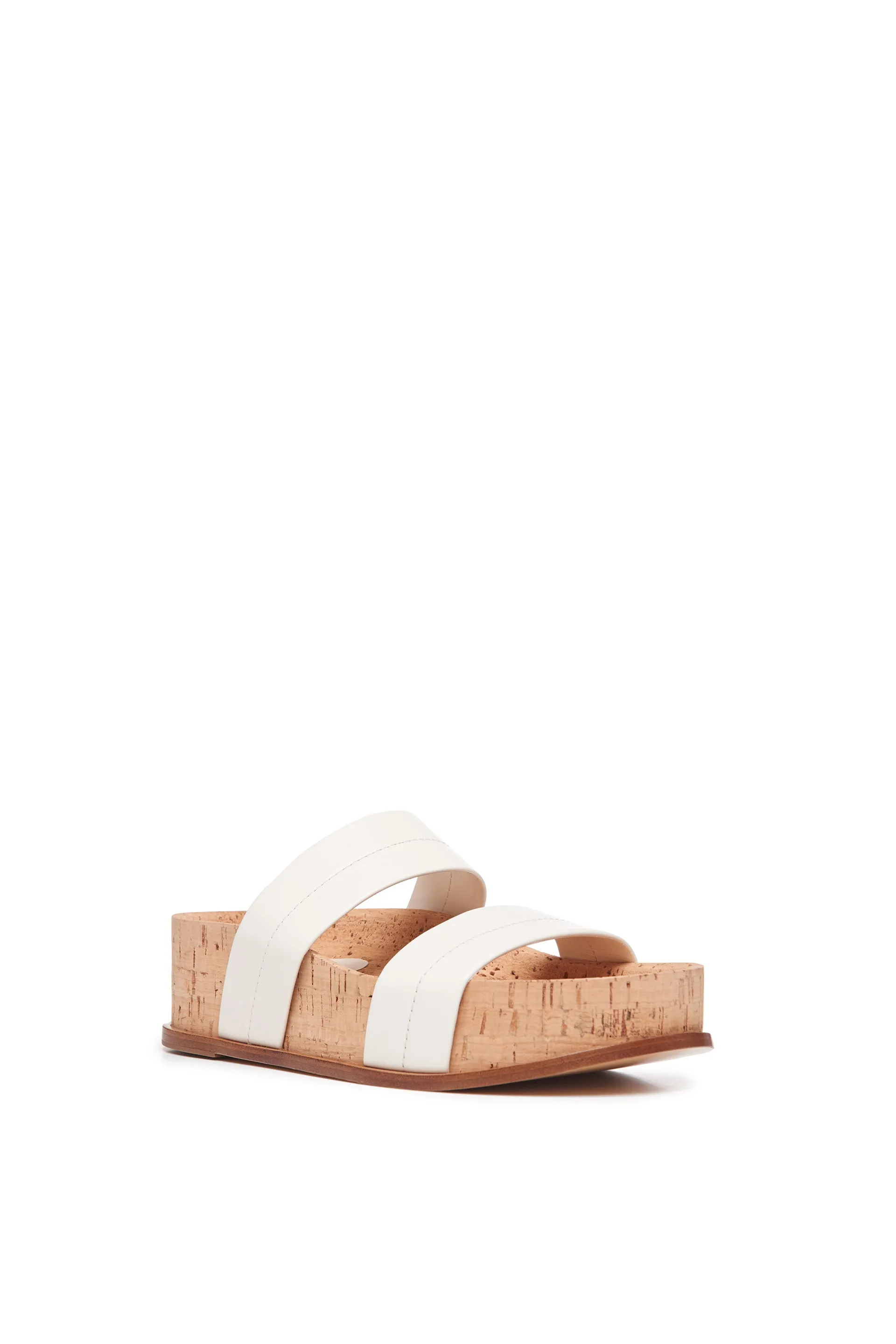 Striker Platform Sandal in Cream Leather