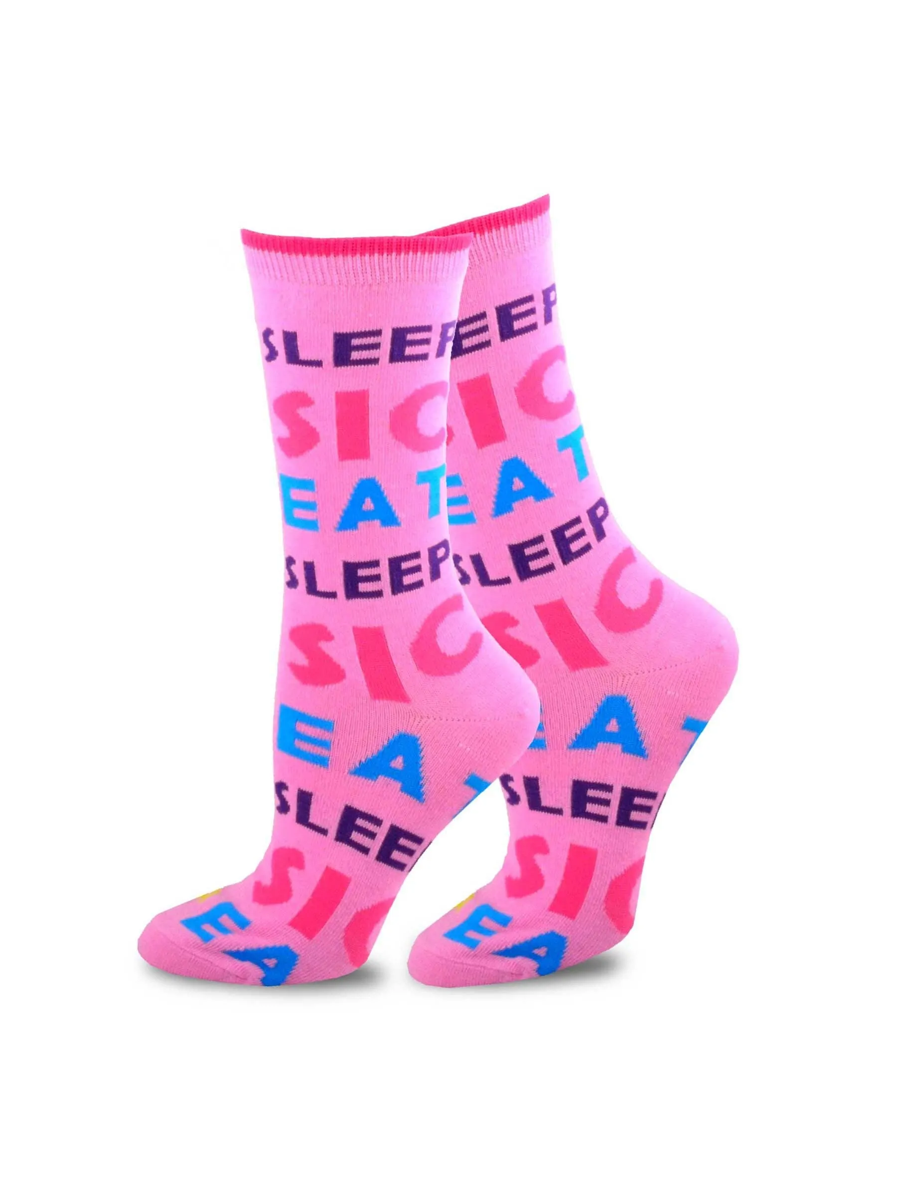 TeeHee Socks Women's Novelty Cotton Crew No Music No Fun 4-Pack (109356)