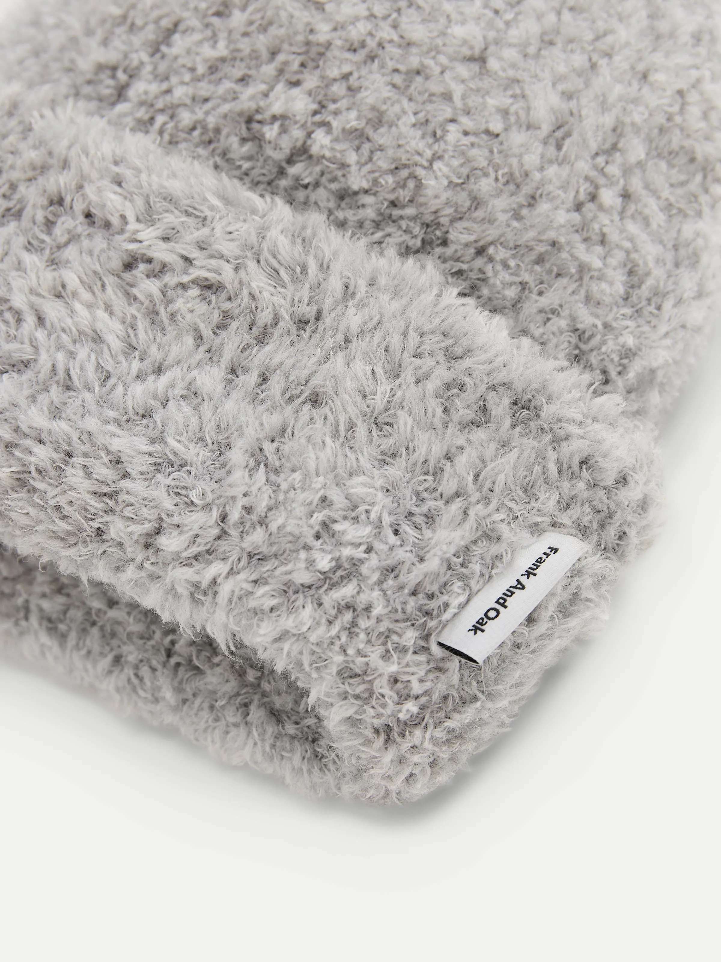 The Fuzzy Merino Wool Beanie in Light Grey