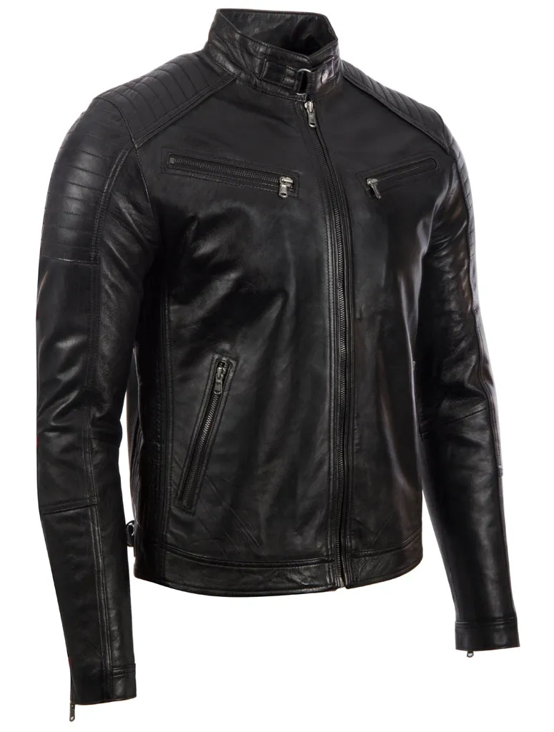 VO3W Men's Biker Jacket - Black