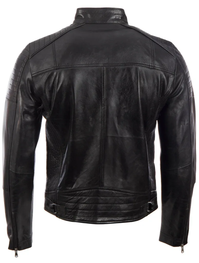 VO3W Men's Biker Jacket - Black