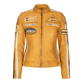 Women's Leather Motorcycle Biker Jacket